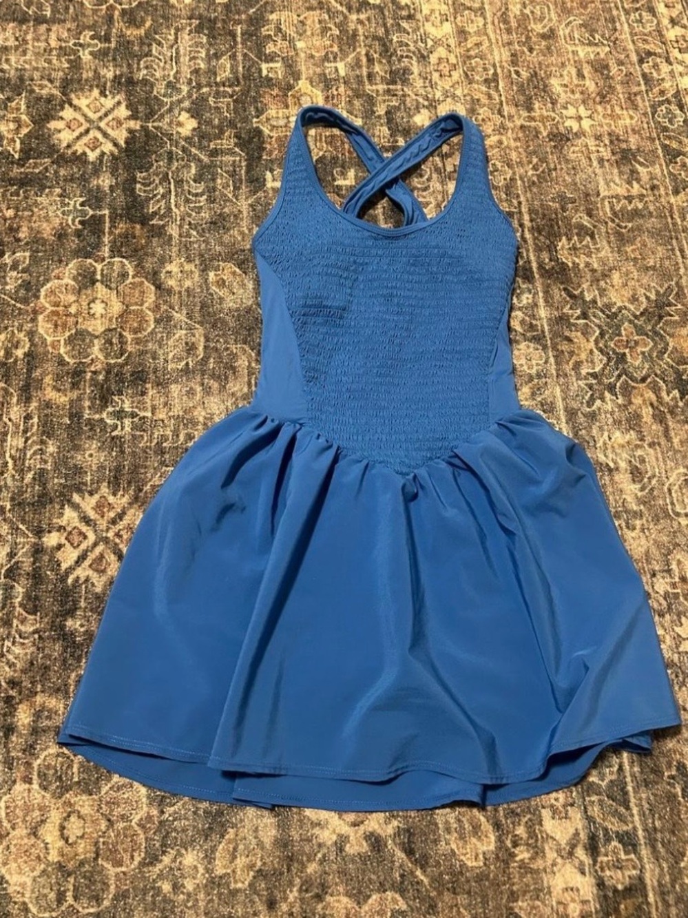 JoyLab Royal Blue Crisscross Back Skater Dress
